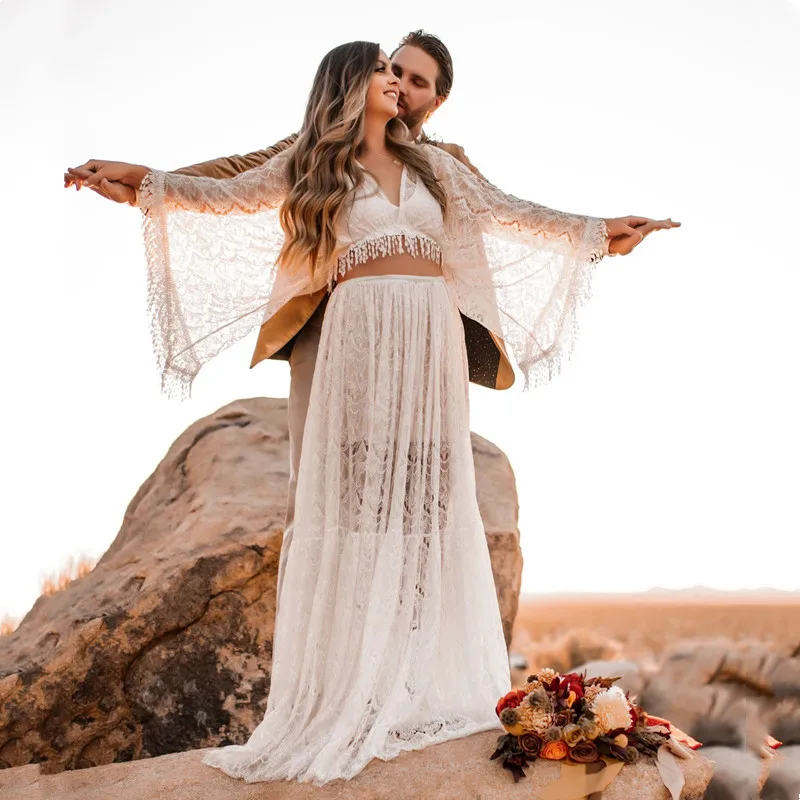Maxi Dress Boho - Boho Maxi dantel elbise hamile kadın