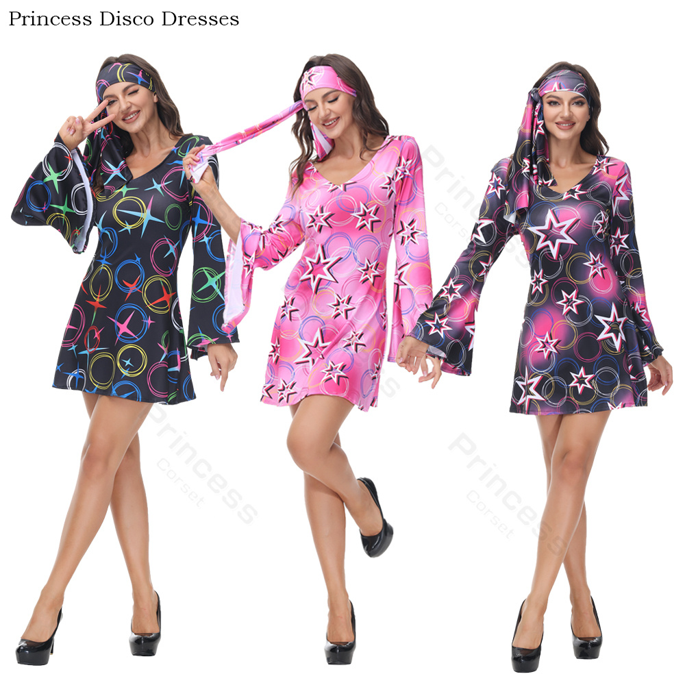Women'S Fashion From The 70S - 70s kostüm disko elbiseler kadınlar için