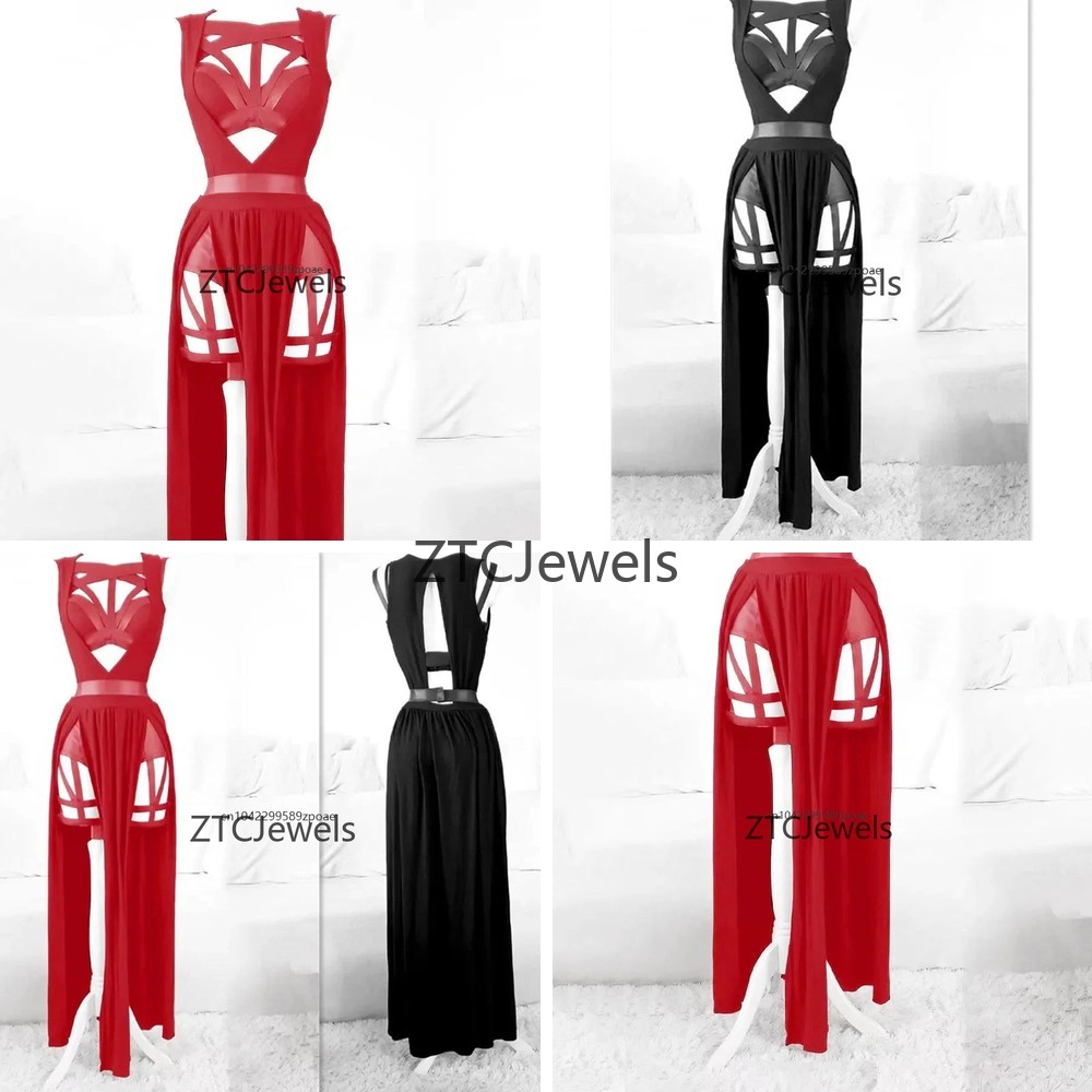 Women Fashion Reddit - Gotik Kırmızı Bandaj Hollow Out Cosplay
