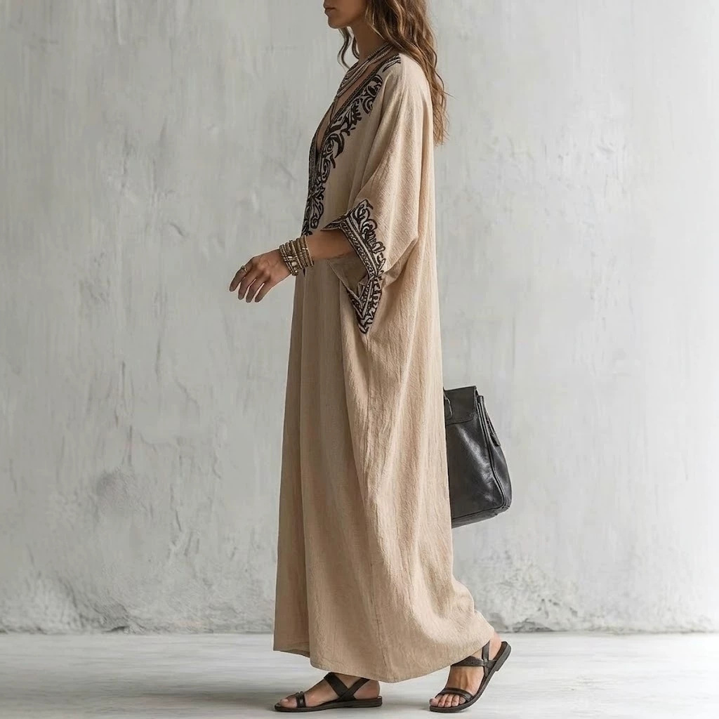 Kadınlar için Boho Nakışlı Kaf - Maxi Dress Boho incelemesi ve fiyatı