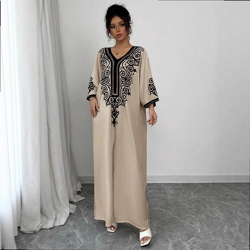 V Yaka Çiçek Desenli Maxi Elbi - Maxi Dress Boho incelemesi ve fiyatı