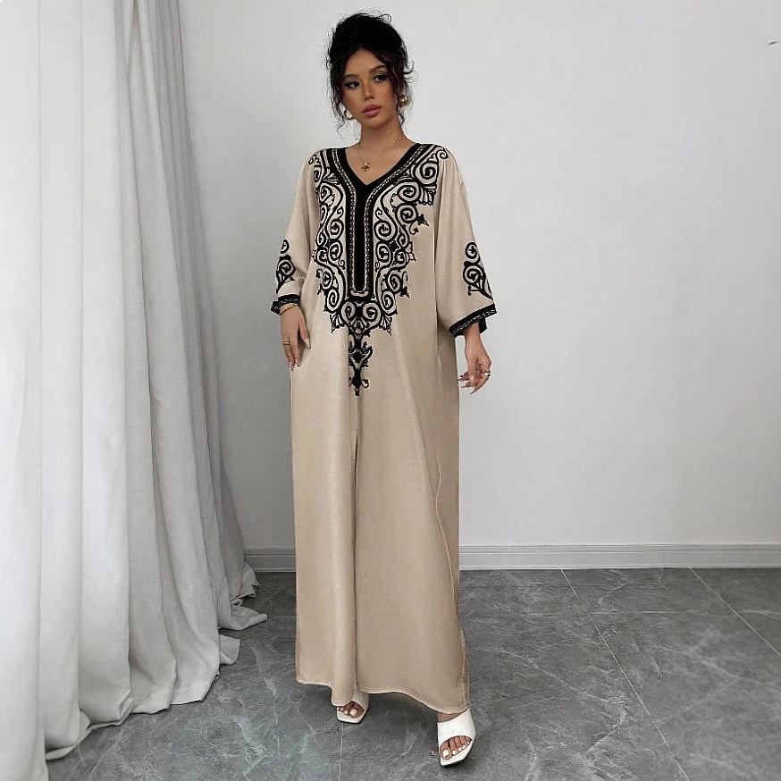 V Yaka Çiçek Desenli Maxi Elbi - Maxi Dress Boho incelemesi ve fiyatı