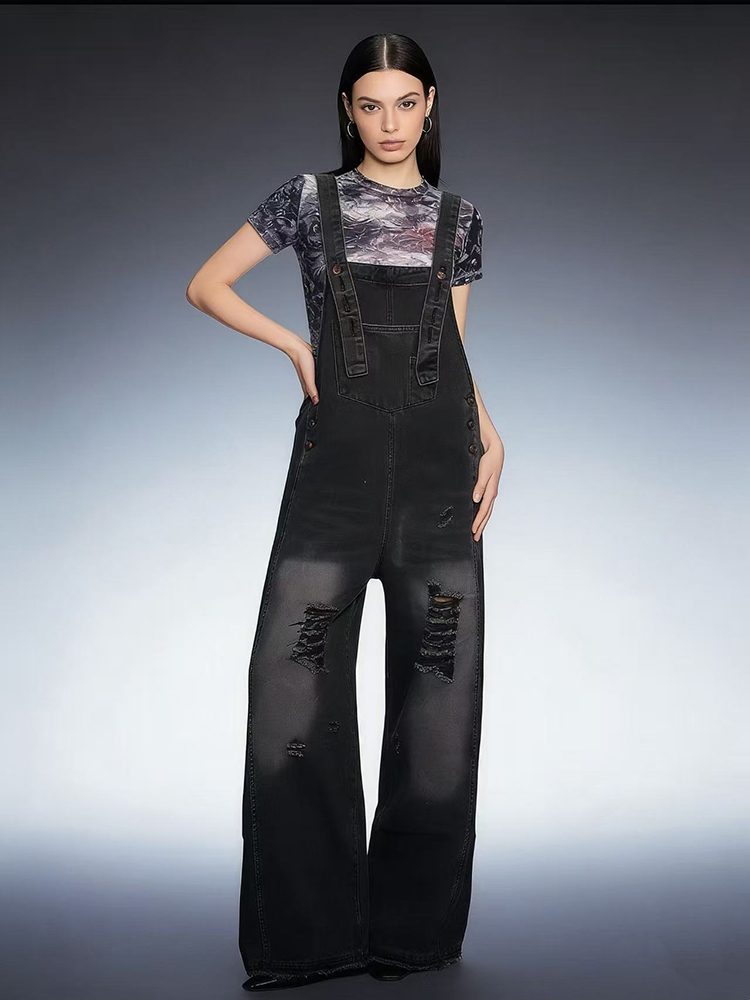 Moda Retro Yırtık Delikli Deni - Women'S Fashion Overalls incelemesi ve fiyatı