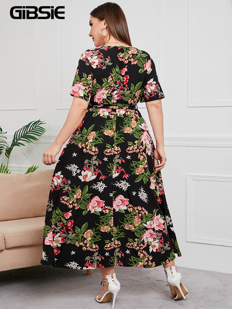 GIBSIE Plus boy V yaka çiçek d - Maxi Dress Boho incelemesi ve fiyatı