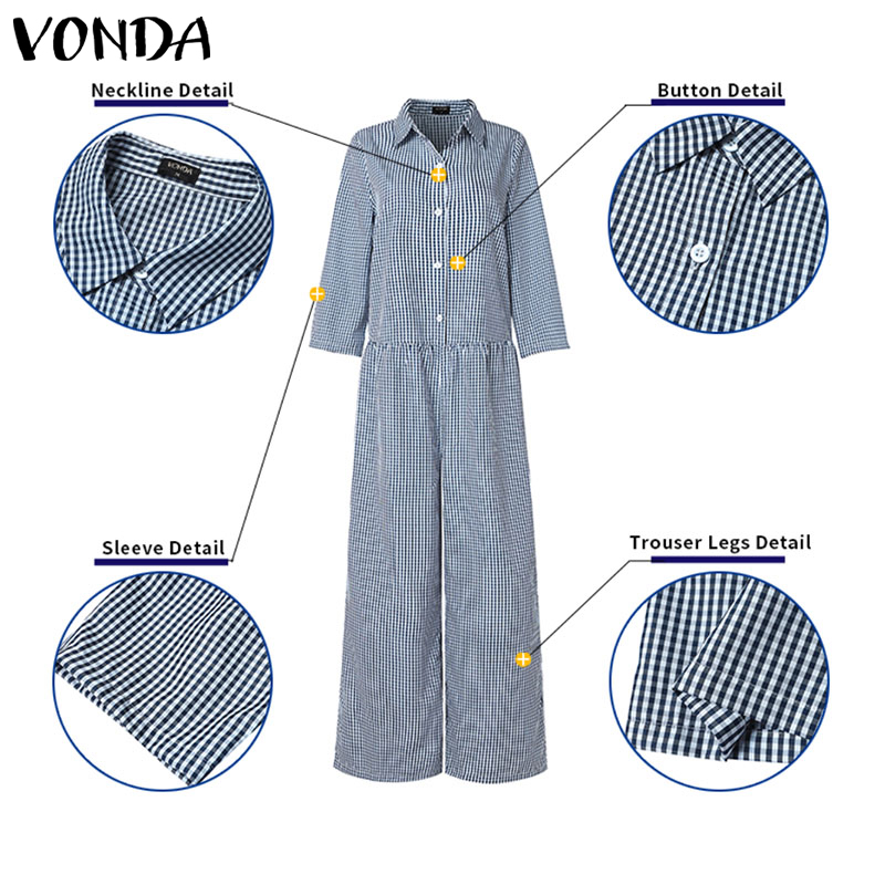 Artı Boyutu 5XL VONDA Vintage  - Women'S Fashion Overalls incelemesi ve fiyatı