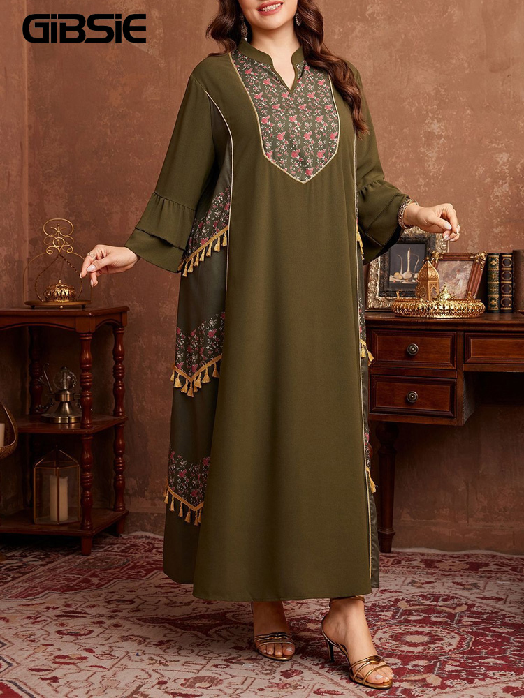 GIBSIE Artı Boyutu Etnik Tarzı - Maxi Dress Boho incelemesi ve fiyatı